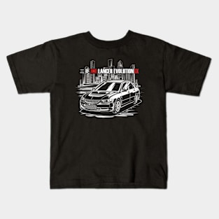 Lancer Evolution IX - White Print Kids T-Shirt